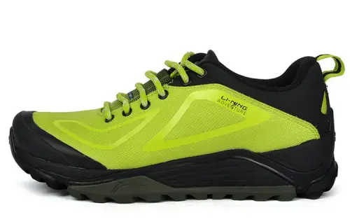 Li Ning Comfortable Abrasion Resistant Low top Running Shoes Men's Black Green