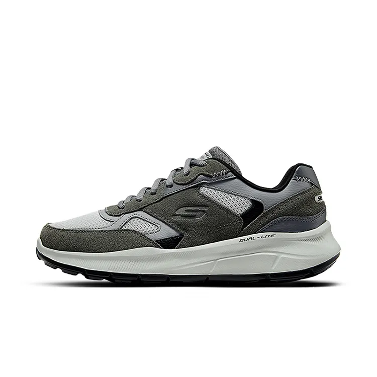 Skechers Cushioning Slip Resistant Abrasion Resistant Mid top Casual City Commuting Running Shoes Men's Charcoal