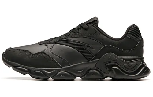 Anta Fashion Lightweight And Breathable Low top Running Shoes Men's Pure Black