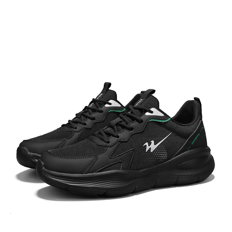 Binary Cushioning Rebound Lightweight Slip Resistant Low top Running Shoes Men’s Black