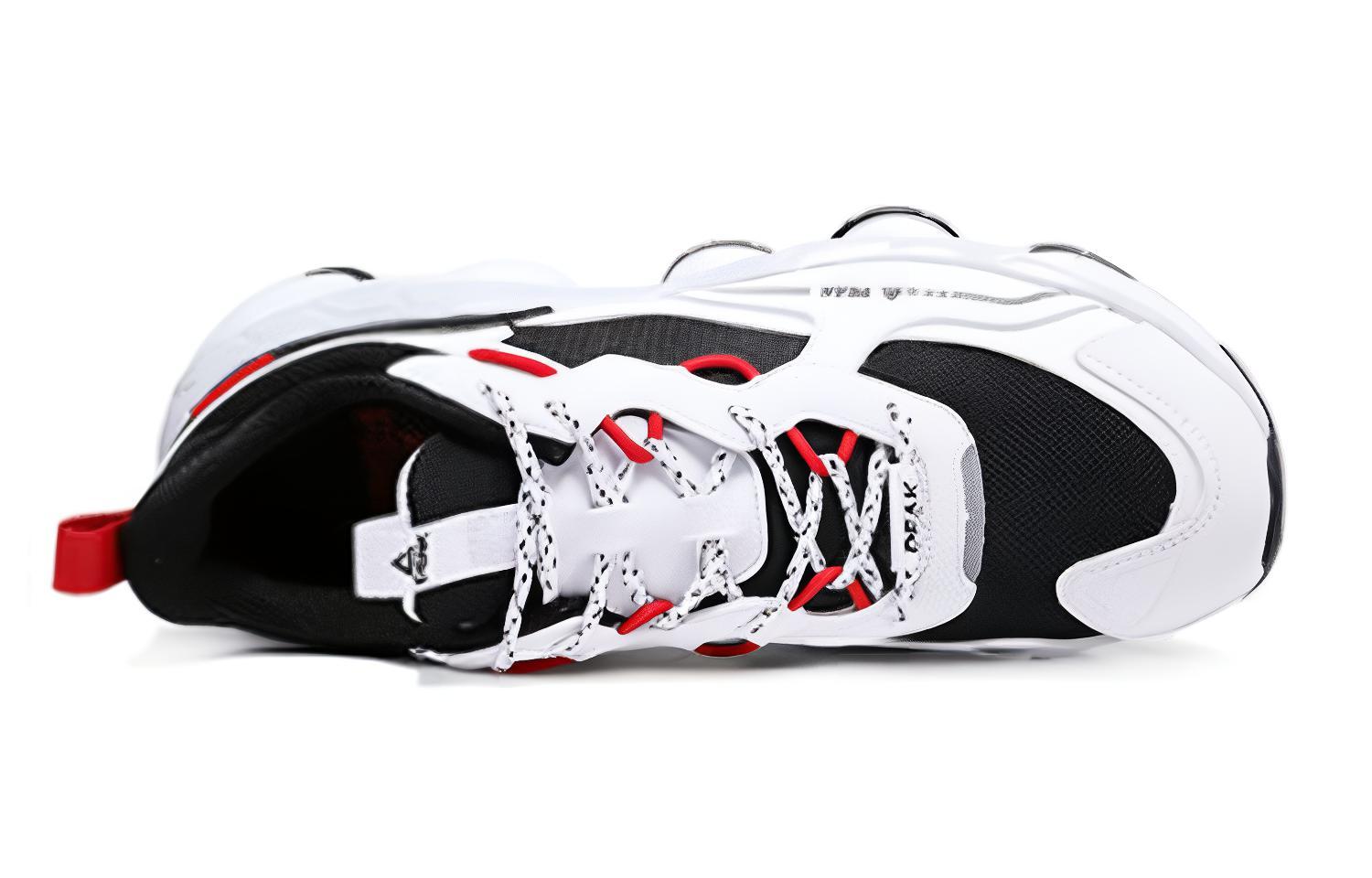 PEAK Fashion Mesh Cushioning Breathable Slip Resistant Low top Running Shoes Men’s White Black