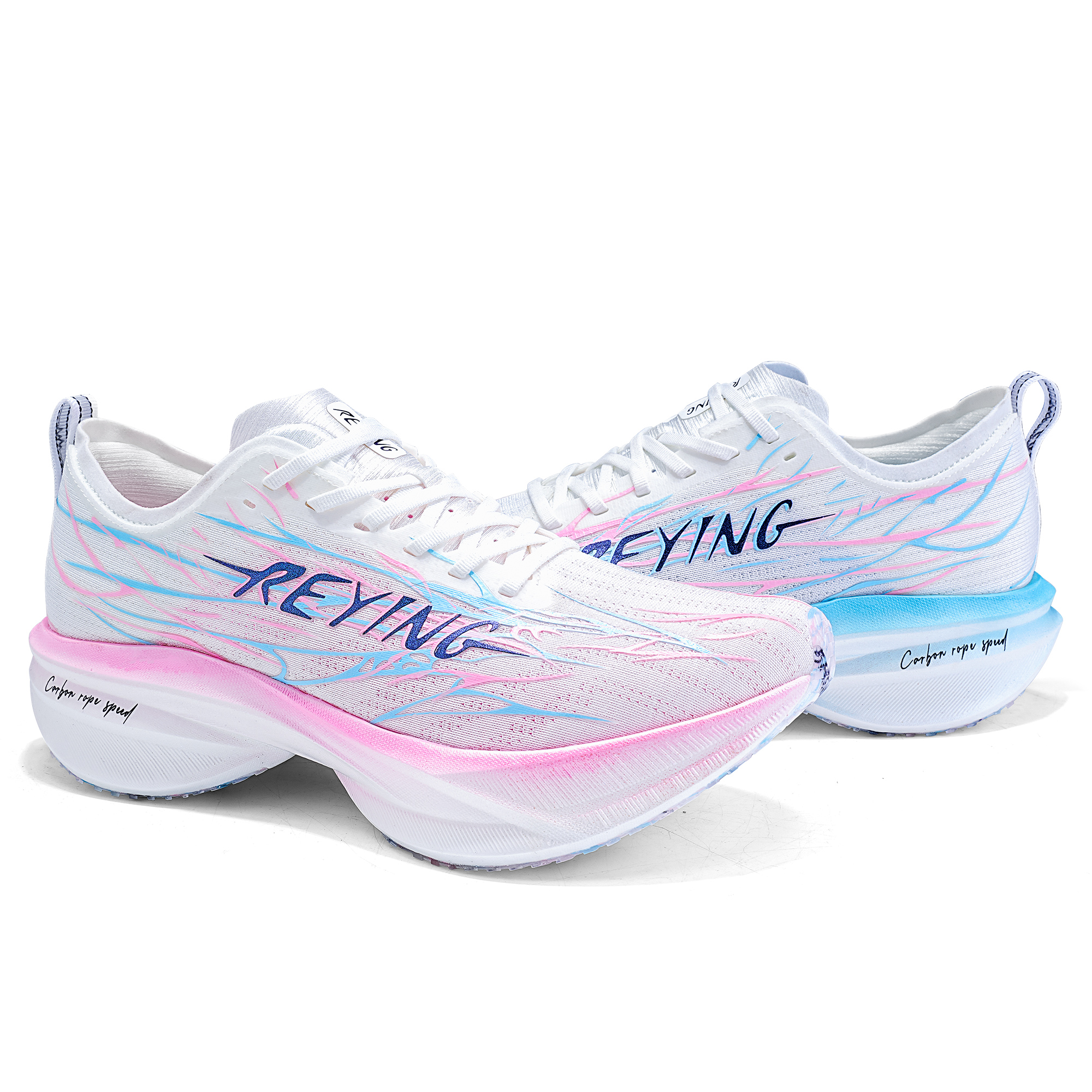 REYING Low top Running Shoes Unisex Mismatched Blue Pink