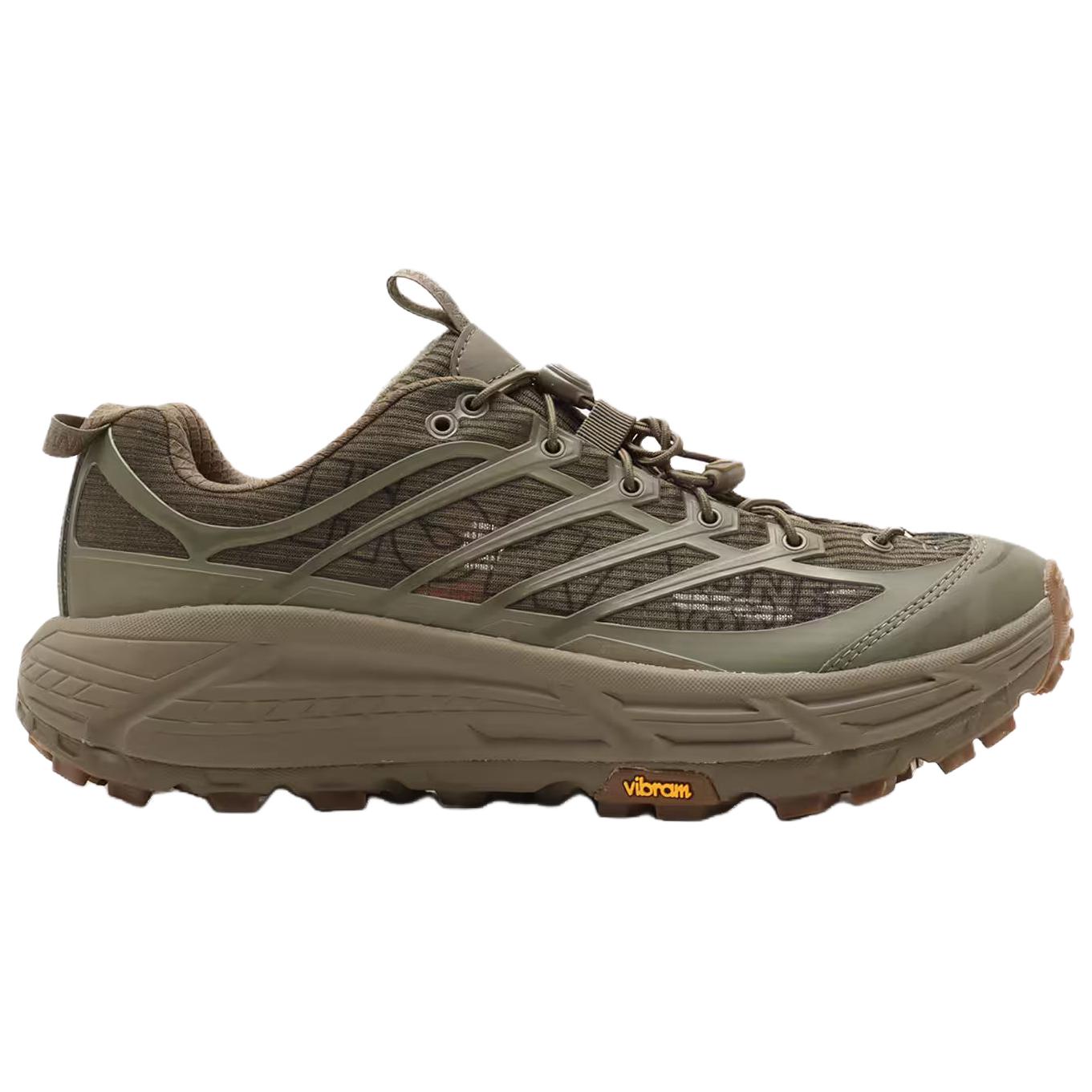 HOKA ONE ONE Mafate Three 2 Abrasion Resistant Low top Running Shoes Unisex Khaki Green