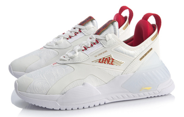 Li Ning 001 T2000 Abrasion Resistant Lightweight Wear resistant And Lightweight Low top Running Shoes Women’s White Red
