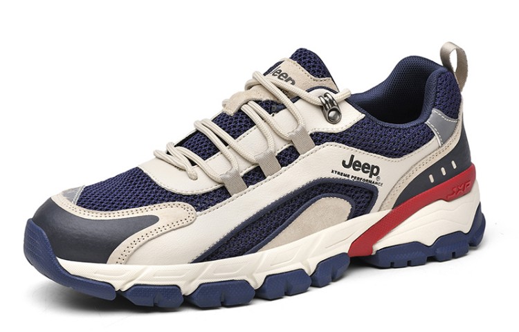 Jeep Cushioning Abrasion Resistant Waterproof And Breathable Balance Lightweight Low top Running Shoes Unisex Dark Blue
