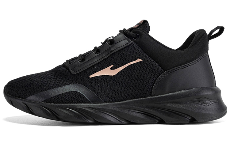 Erke Cushioning Slip Resistant Abrasion Resistant Breathable Low top Running Shoes Women’s Black Gold