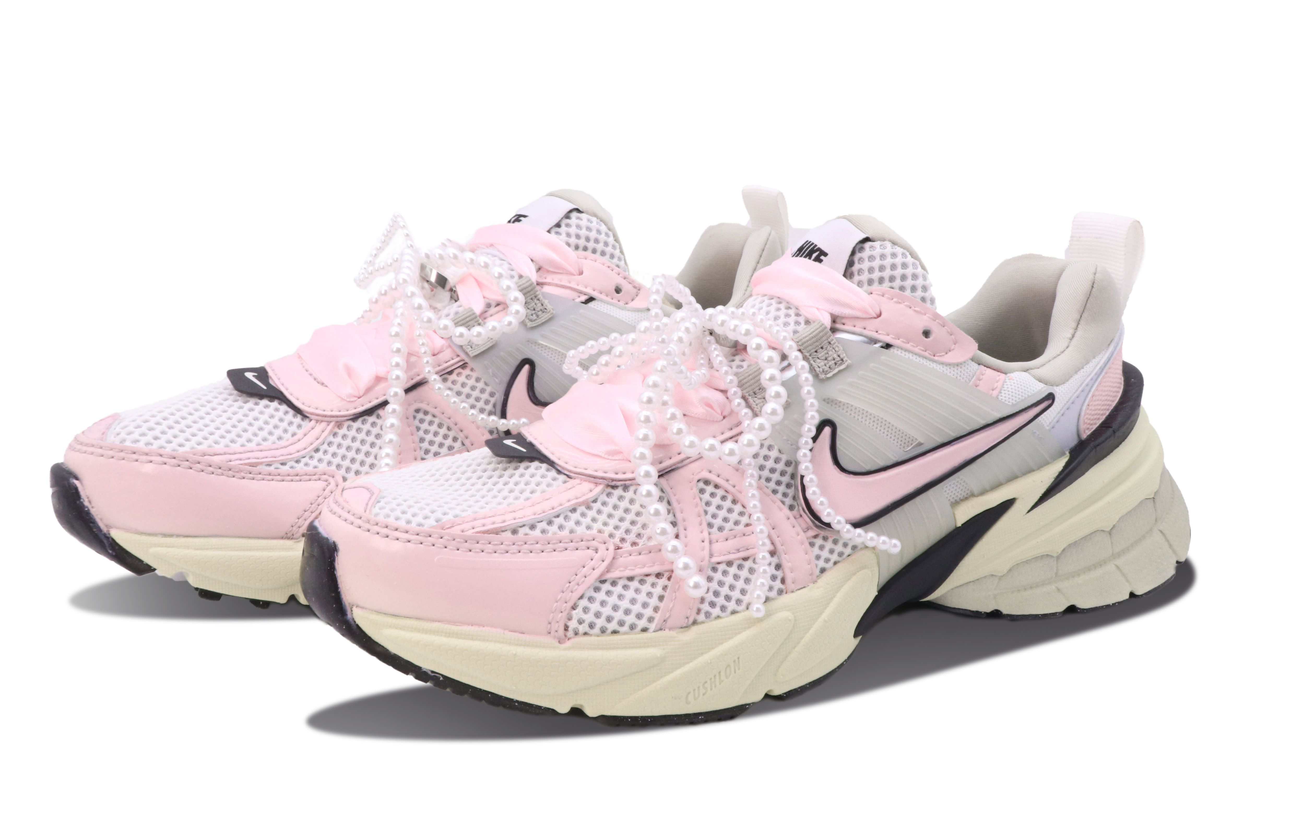 Nike V2K Run Cushioning Slip Resistant Low top Running Shoes Women’s White Pink