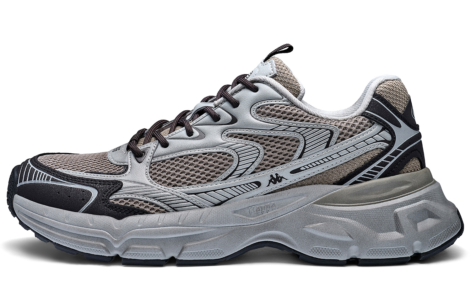 Kappa Slip Resistant Abrasion Resistant Low top Casual City Commuting Casual Running Shoes Unisex Gray