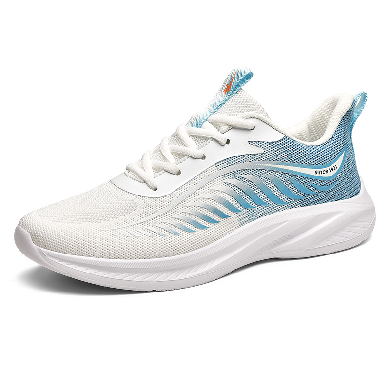 Binary Cushioning Rebound Lightweight Breathable Slip Resistant Low top Running Shoes Men’s White Blue