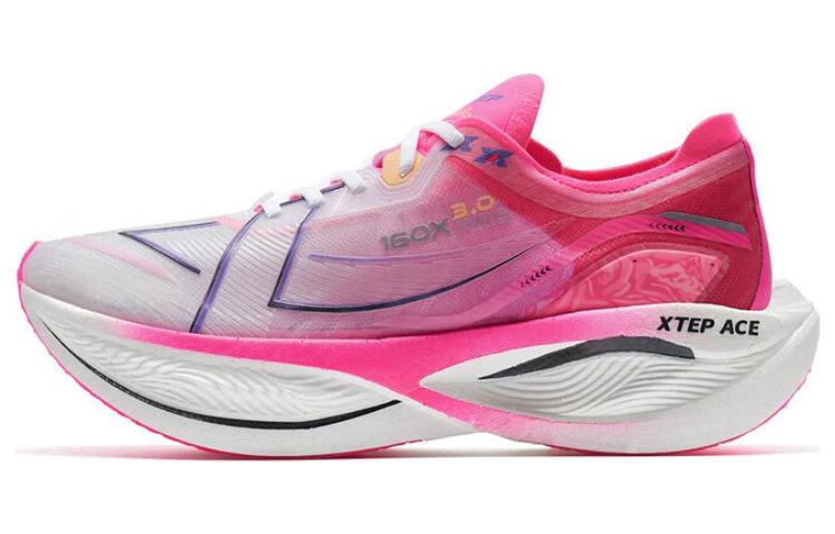 XTEP 160X 3.0 Pro Fabric Cushioning Slip Resistant Lightweight Rebound Low top Running Shoes Women’s White Red