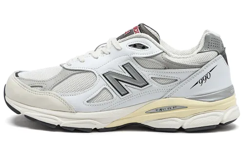 New Balance NB 990 V3 Trendy Retro Textile Leather Low-top Casual Urban Commuting Running Shoes Unisex White American Made