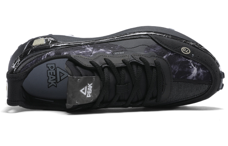 PEAK Light Rebound 70s Slip Resistant Slip Resistant Low top Running Shoes Men’s Black Marble