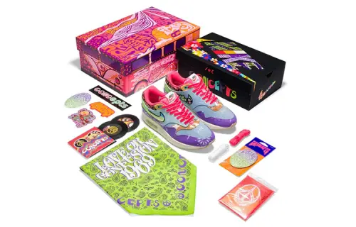 CONCEPTS x Nike Air Max 1 Low top Running Shoes Unisex Fuchsia Blue Special Shoe Box Edition, Store Limited