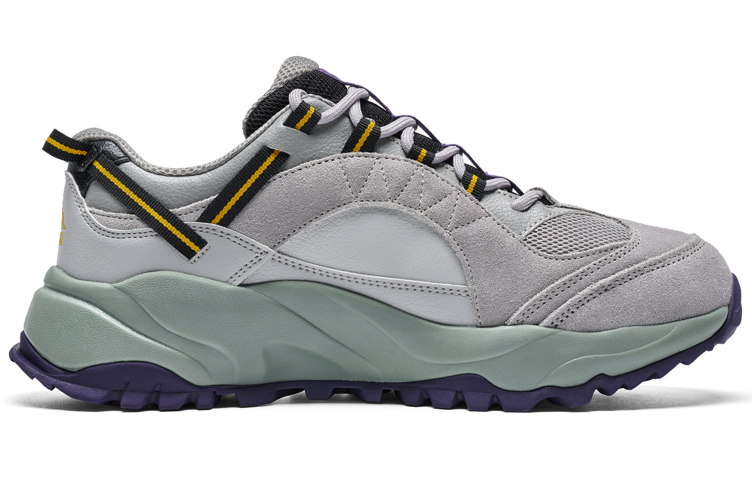 Kappa Synthetic Leather Slip Resistant Abrasion Resistant Low top Casual Running Shoes Unisex Tranquil Gray