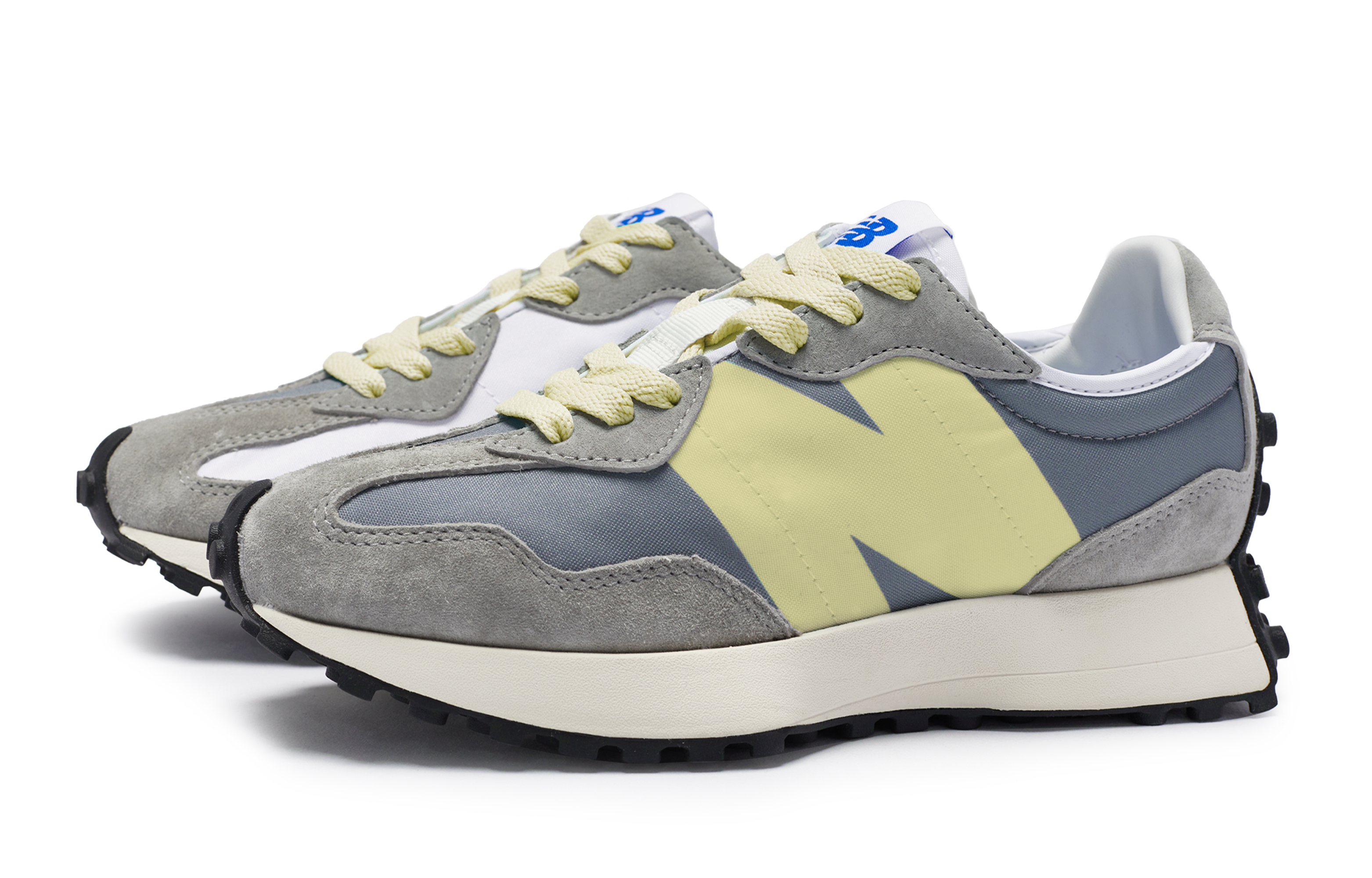 New Balance NB 327 Cushioning Slip Resistant Breathable Low top Running Shoes Unisex Yuanzu Gray Rice Yellow