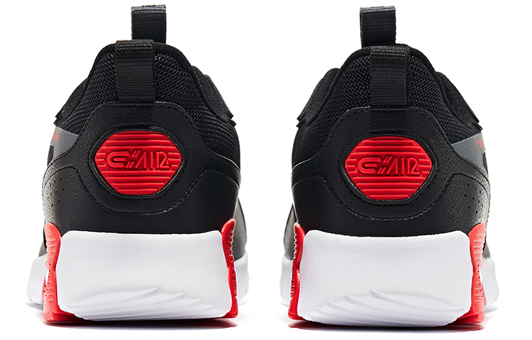Erke Slip Resistant Abrasion Resistant Low top Running Shoes Men’s Black Gray Red