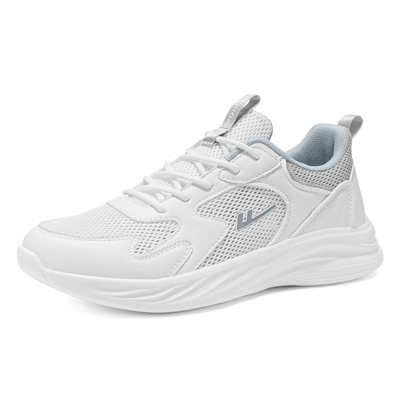 Warrior Cushioning Slip Resistant Abrasion Resistant Low top Casual Running Shoes Men’s White Gray