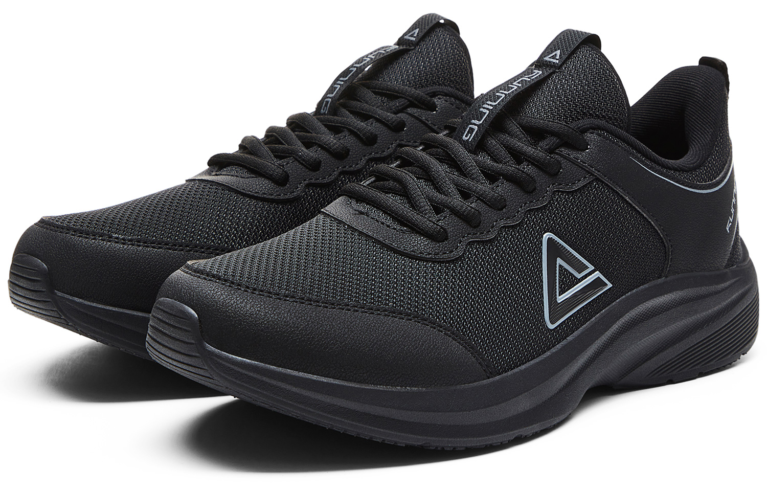 PEAK Volkswagen Running Shoes Cushioning Rebound Wear-Resistant Slip-Resistant Low-Top Running Shoes Men’s All Black