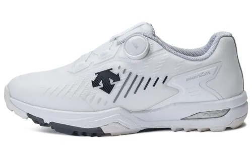 DESCENTE GOLF Fabric Round Tip Abrasion Resistant Low top Golf Shoes Men's White