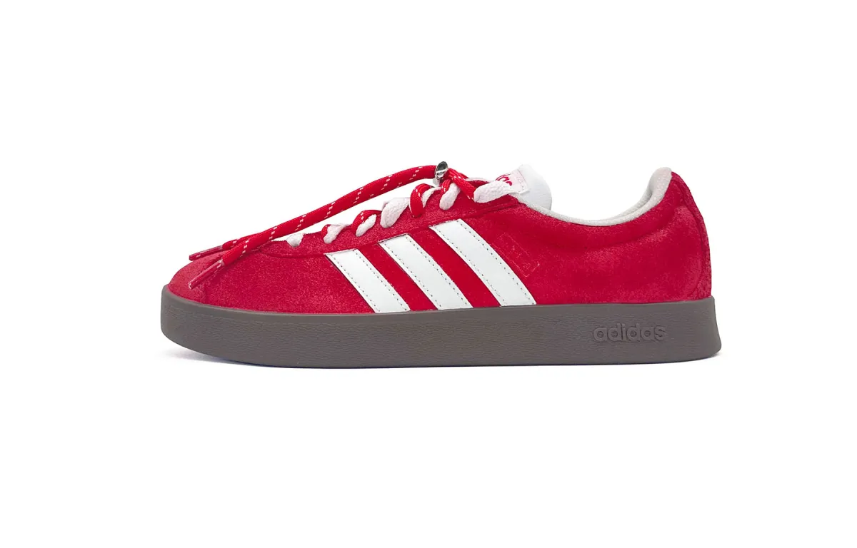 Adidas VL COURT 2.0 Abrasion Resistant Low top Skateboard Shoes Unisex Red White