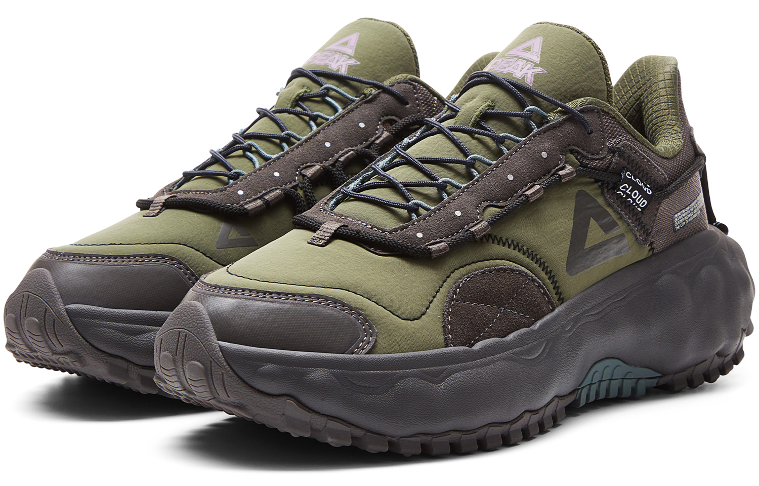 PEAK Running Shoes Men’s Low Top Army Green/Gray