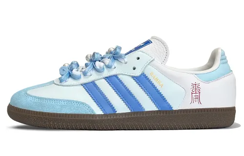 Adidas Originals SAMBA OG Moon Mail, Day And Night Lightweight Anti Slip Low top Skateboard Shoes Unisex Sky Blue