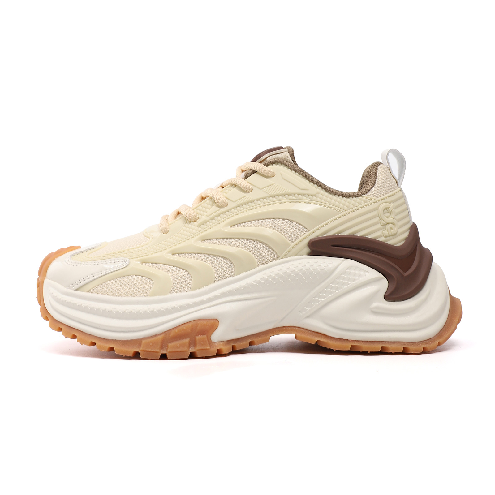 ONPU Cushioning Abrasion Resistant Cushioning, Wear Resistant Low top Casual Running Shoes Unisex Beige Coffee