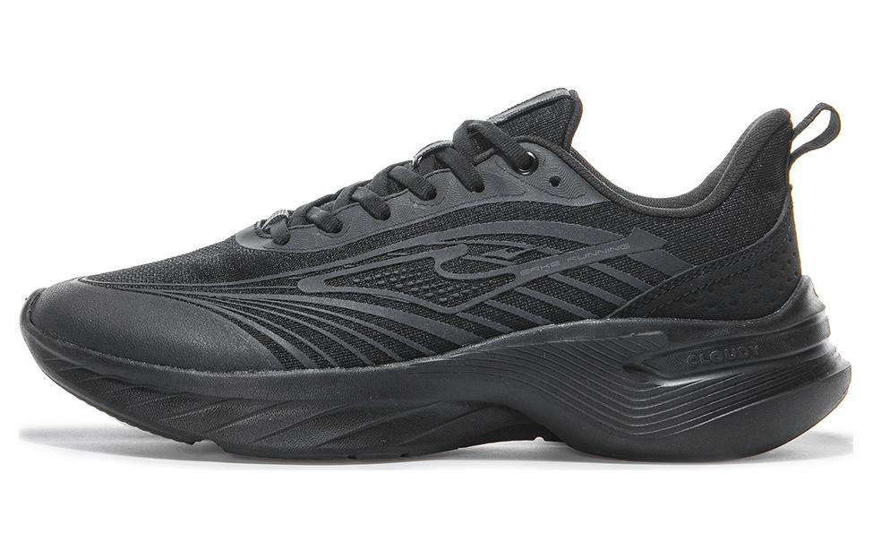 Erke Comfortable Cushioning Abrasion Resistant Cushioning, Wear Resistant Casual Running Shoes Men’s Jet Black