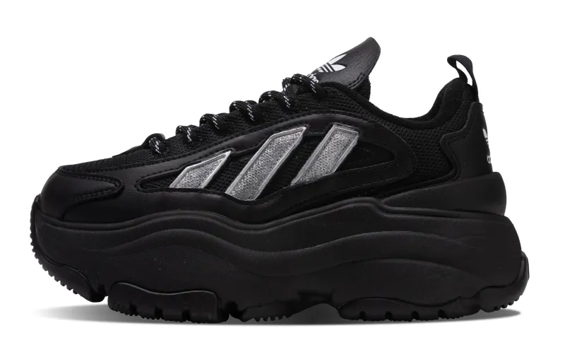 Adidas Originals OZGAIA Silver Fir Slip Resistant Abrasion Resistant Low top Casual Shoes Women's Black Silver