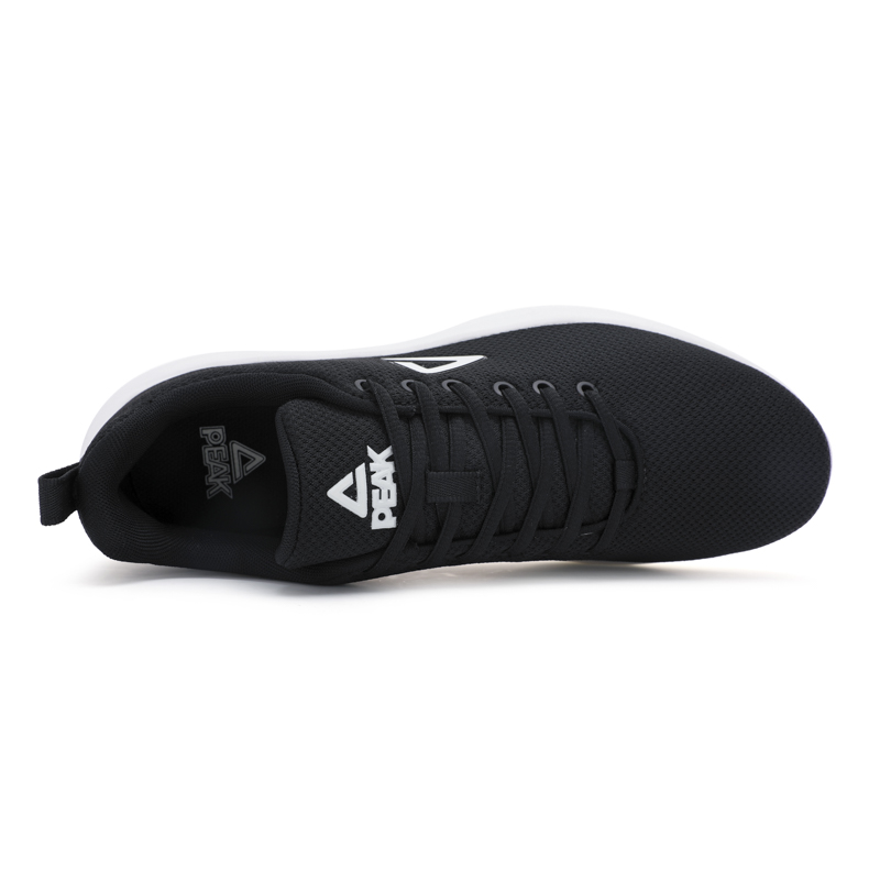 PEAK Fabric Cushioning Abrasion Resistant Breathable Low top Casual Running Shoes Men’s Black White