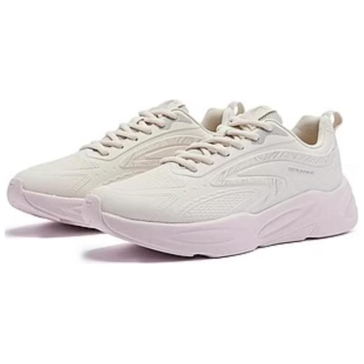 QIAODAN Fleece Lined Thermal Cushioning Lightweight Cushioning Lightweight Low top Running Shoes Women’s Ecru