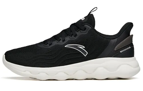 Anta Sheepskin Cushioning Slip Resistant Abrasion Resistant Breathable Low top Running Shoes Men's Black