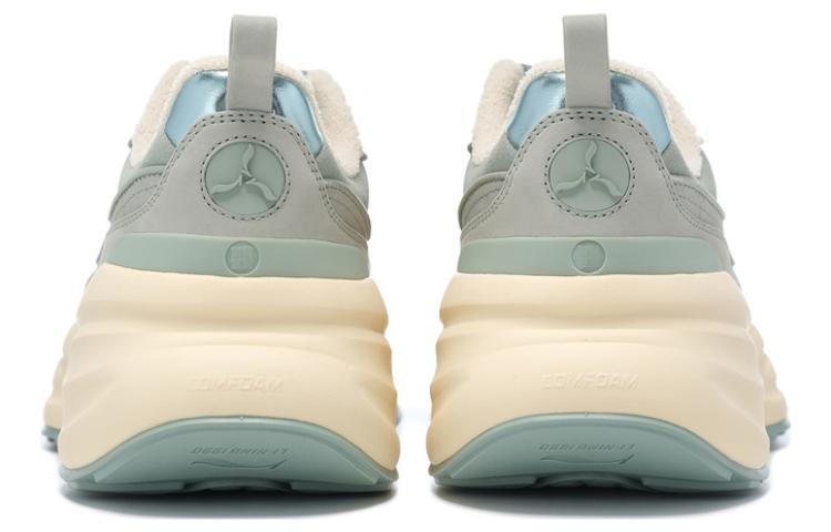 LI NING 1990 Cloud Nichang Cushioning Rebound Low top Running Shoes Women’s Light Green
