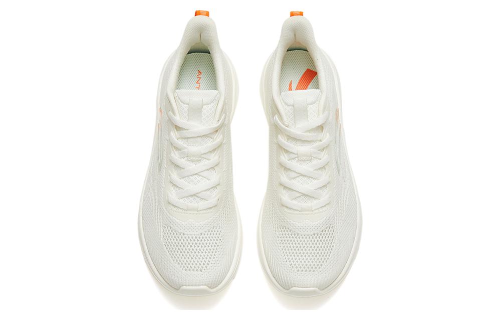 Anta Comfortable Fabric Slip Resistant Abrasion Resistant Low top Running Shoes Women’s White Orange