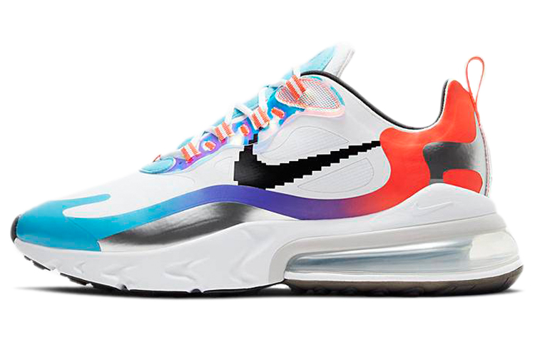 Nike Air Max 270 comfortable and versatile shock-absorbing, wear-resistant, wrapped and rebound low-top casual running shoes for men, white, blue and red