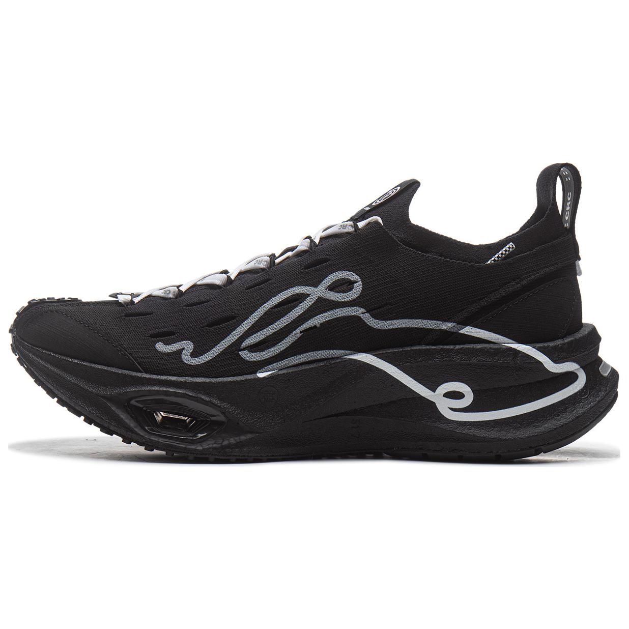 Li Ning Cushioning Slip Resistant Abrasion Resistant Low top Running Shoes Unisex Black