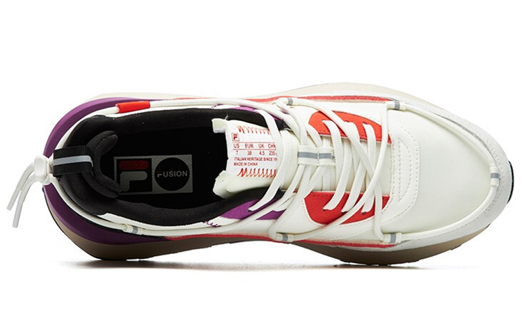 FILA FUSION Jogger DX Vintage Textile, Synthetic Leather Low top Casual Running Shoes Women’s White Purple