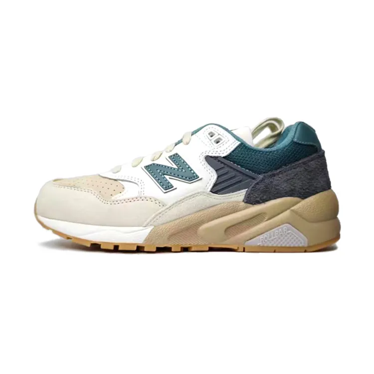 New Balance NB 580 Lace Up Low top Casual Shoes Unisex Beige/White/Dark Gray/Green