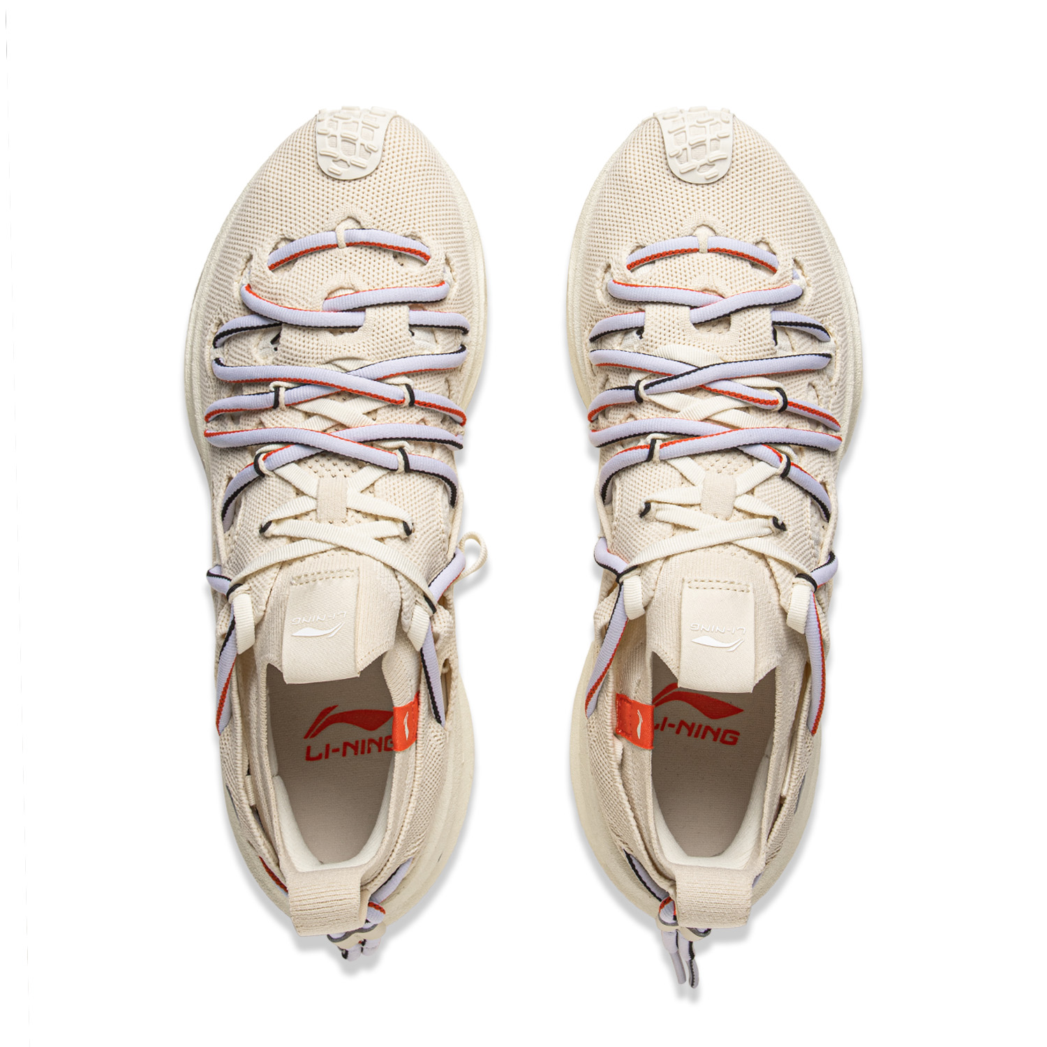 Li Ning Slip Resistant, Abrasion Resistant, Reflective Low top Casual Running Shoes Unisex Pearl White