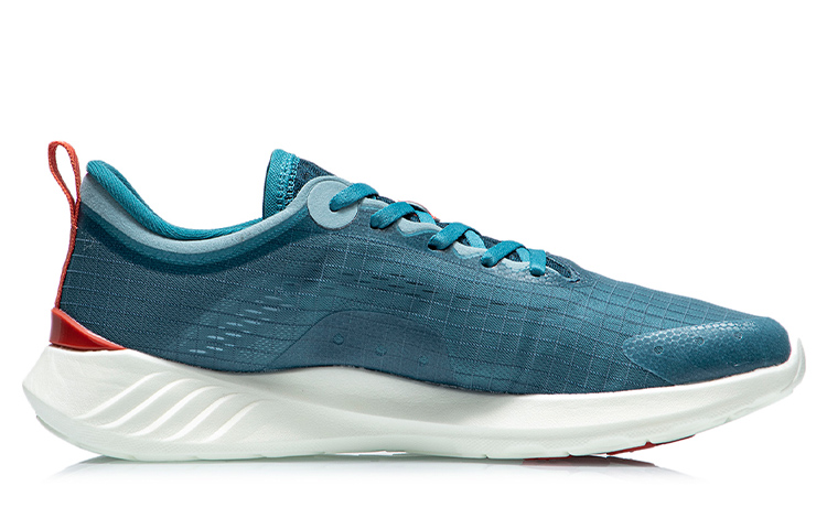 Li Ning Fabric Cushioning Slip Resistant Abrasion Resistant Lightweight Low top Running Shoes Men’s Blue
