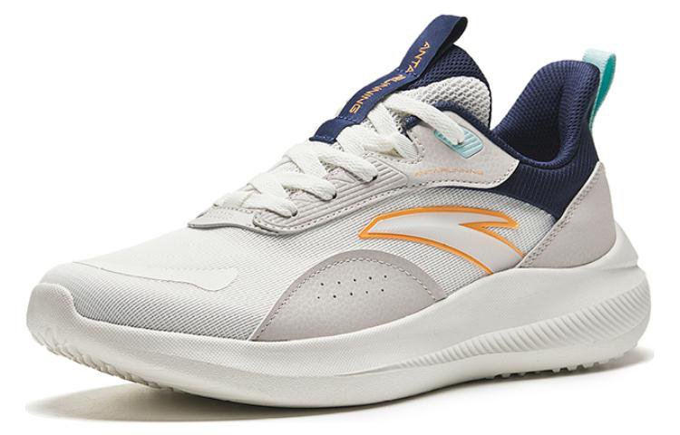 Anta Liuyun Comfortable Abrasion Resistant Low top Casual City Commuting Running Shoes Men’s White Orange