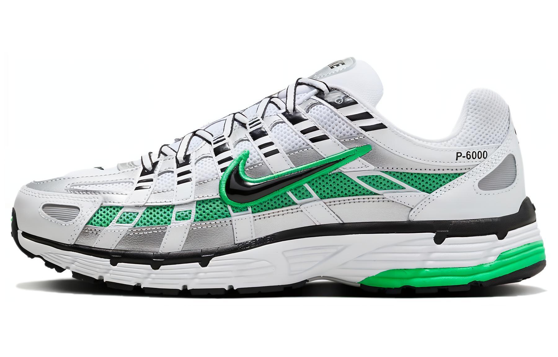 Nike P-6000 Comfortable, shock-absorbing, wear-resistant and breathable low-top casual urban commuting running shoes, same style for men and women, white and green