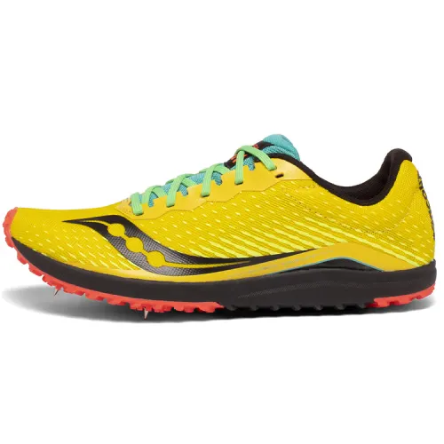 Saucony Long Stud Cushioning Slip Resistant Lightweight Low top Running Shoes Men's Yellow Black