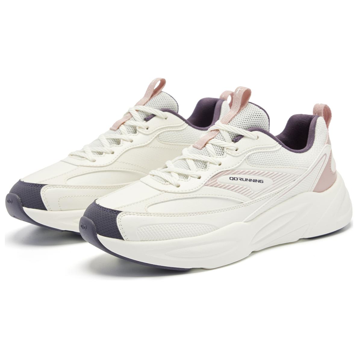 QIAODAN Slip Resistant Abrasion Resistant Slip Resistant Abrasion Resistant Low top Running Shoes Women’s White Pink
