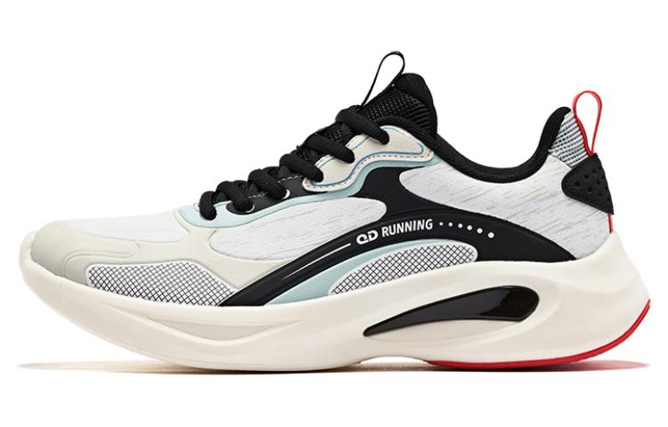 QIAODAN Comfortable Cushioning Slip Resistant Abrasion Resistant Low top Running Shoes Men’s White Black