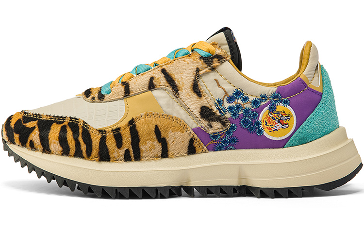 Kappa Year Of The Tiger Collection Vintage Cow Leather, Textile Abrasion Resistant Coverage Low top Running Shoes