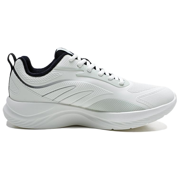 QIAODAN Textile, Synthetic Leather Slip Resistant Abrasion Resistant Low top Casual Running Shoes Men’s White Green