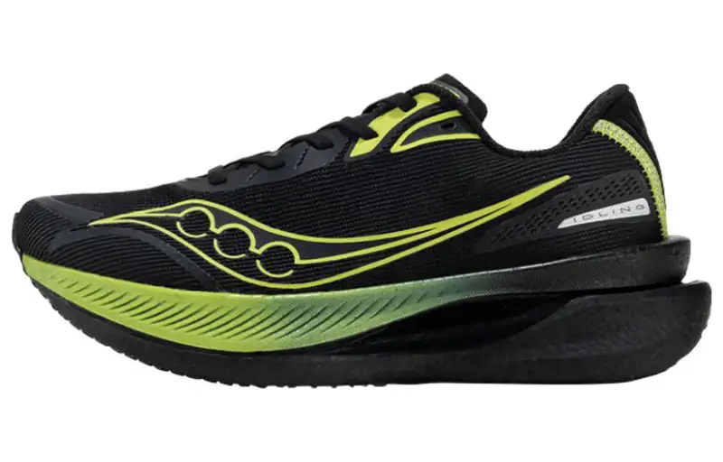 Saucony IDLING Cruise Slip Resistant Abrasion Resistant Low top Running Shoes Unisex Black Green