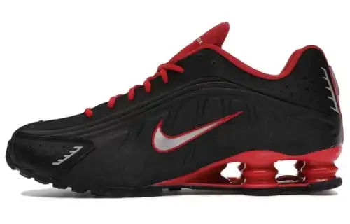Nike Shox R4 Black Metallic Silver Red