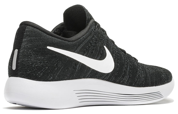 Мужские кроссовки Nike LunarEpic Flyknit Low (черно-белые) — Чёрный / белый — фото 2